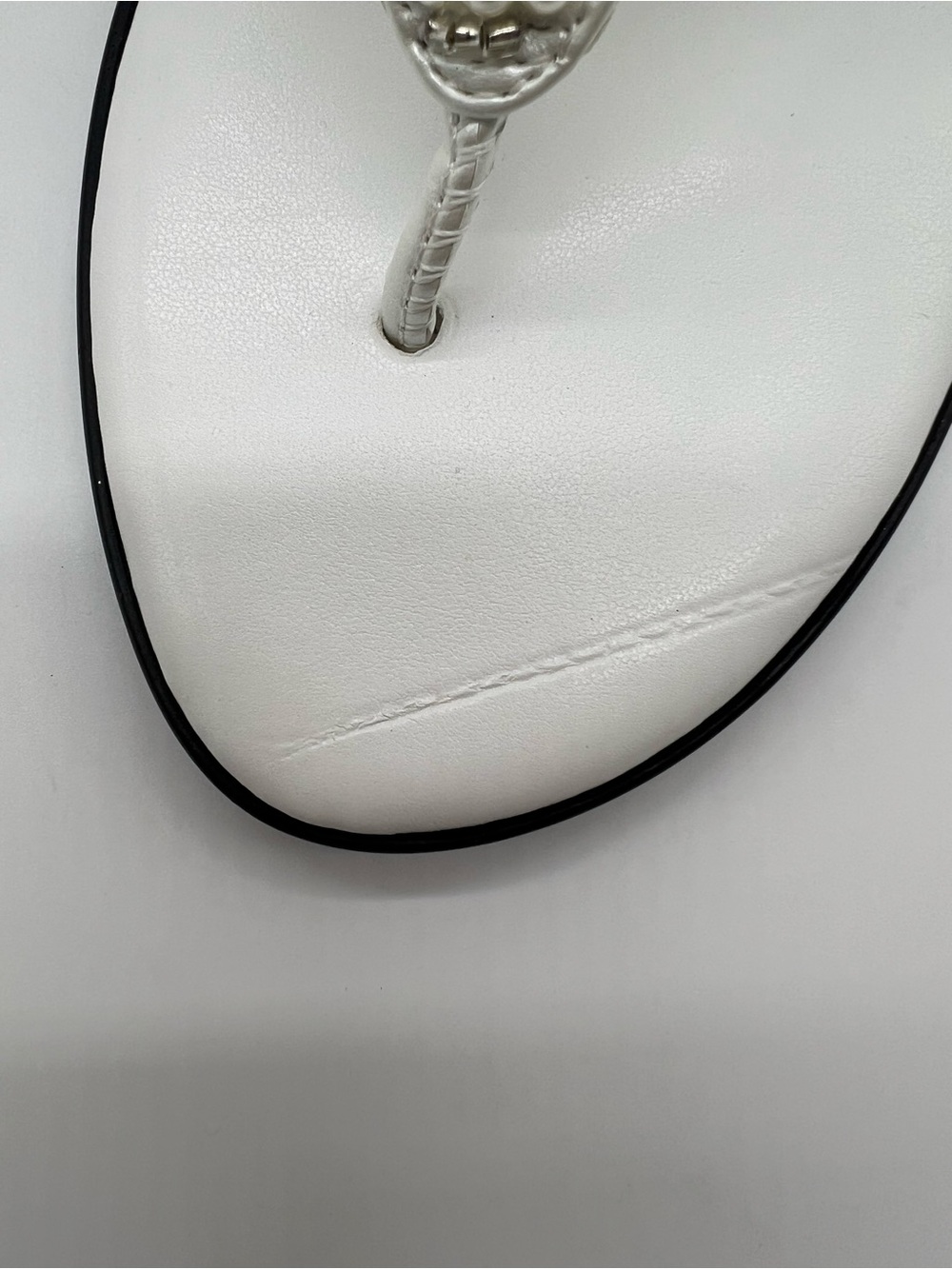 Italian Shoemakers White Embellished Thong Sandals - Picture 6 of 6